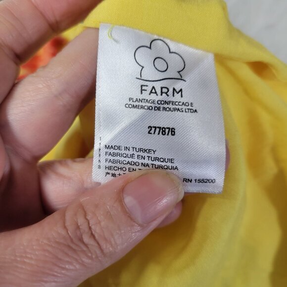 Farm Rio Yellow Textured Tropical Floral Swiss Dot Tiered Maxi Dress Medium - Picture 4 of 14